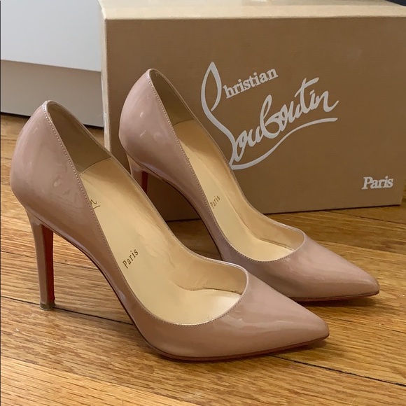 Christian Louboutin Shoes - Christian Louboutin Nude patent Pigalle 100 sz 37
